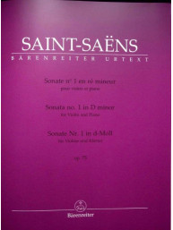 Camille Saint-Saëns: Sonata no. 1 in D minor op. 75 (noty na housle, klavír)