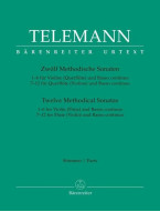 Georg Philipp Telemann: Twelve Methodical Sonatas (noty na housle, basso continuo)