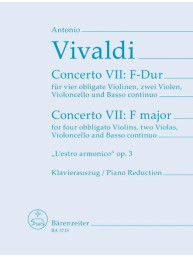 Antonio Vivaldi: Concerto 7 From 'L'Estro Armonico' F Major Op. 3/7 (noty na housle, klavír)
