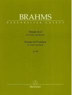 Johannes Brahms: Sonata in D minor op. 108 (noty pro housle, klavír)