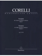 Arcangelo Corelli: Sonatas Op. 5, I-VI (noty na housle, basso continuo)