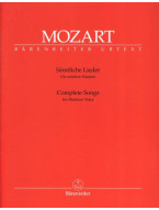 W.A. Mozart: Complete Songs - Medium Voice (noty na klavír, zpěv)