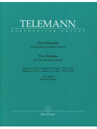 Georg Philipp Telemann: 2 Sonatas (noty na příčnou flétnu, basso continuo)