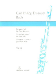 Carl Philipp Emanuel Bach: Sonata in A minor Wq 132 (noty na příčnou flétnu)
