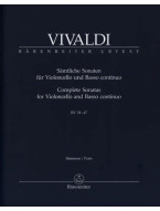 Antonio Vivaldi: Complete Sonatas RV 39-47 (noty na violoncello, basso continuo)
