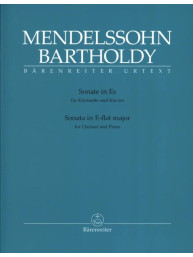 Felix Mendelssohn: Sonata In E-Flat For Clarinet & Piano (noty na klarinet, klavír)