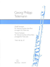 Georg Philipp Telemann: 12 Fantasias TWV 40:26-37 (noty na příčnou flétnu)