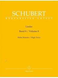 Franz Schubert: Lieder 8 - High Voice (noty na klavír, zpěv)
