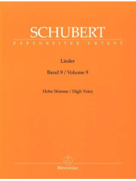 Franz Schubert: Lieder 9 - High Voice (noty na klavír, zpěv)