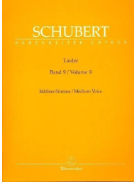 Franz Schubert: Lieder 9 - Medium Voice (noty na klavír, zpěv)