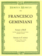 Francesco Geminiani: Sonata in E minor (noty na hoboj, basso continuo)