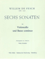 Willem de Fesch: 6 Sonaten (noty na violoncello, basso continuo)