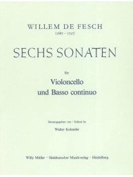 Willem de Fesch: 6 Sonaten (noty na violoncello, basso continuo)