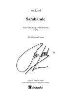 Jon Lord: Sarabande - Suite for Group and Orchestra (noty na klavír)