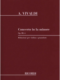 Antonio Vivaldi: Concerto a minor Opus 3/6 RV356 (noty na housle, klavír)