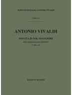 Antonio Vivaldi: Sonata in Sol Rv 25 Per Violino e BC (noty na housle, basso continuo)