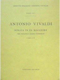 Antonio Vivaldi: Sonata in Fa Rv 20 (noty na housle, basso continuo)