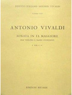 Antonio Vivaldi: Sonata in Fa Rv 18 (noty na housle, basso continuo)