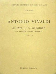 Antonio Vivaldi: Sonata in Fa Rv 18 (noty na housle, basso continuo)