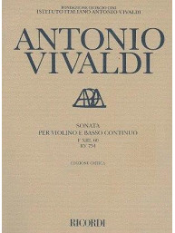 Antonio Vivaldi: Sonata in Do Rv 754 (noty na housle, basso continuo)