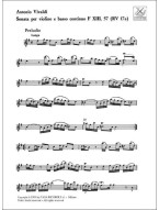 Antonio Vivaldi: Sonata in Mi Min. Rv 17A (noty na housle, basso continuo)