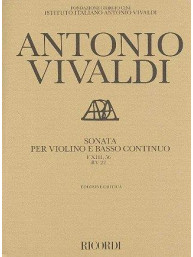 Antonio Vivaldi: Sonata in Sol Rv 22 (noty na housle, basso continuo)
