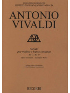 Antonio Vivaldi: Sonate RV 11, RV 37 (noty na housle, basso continuo)
