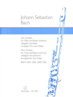 J.S. Bach: 4 Sonatas BWV 1034, 1035, 1030, 1032 (noty na 2 příčné flétny, basso continuo)
