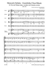 Heinrich Schütz: Die mit Tränen säen, werden mit Freuden ernten SWV 378 - SATB (noty na sborový zpěv, basso continuo)