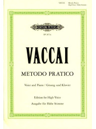 Nicola Vaccai: Metodo Pratico - High voice (noty na klavír, zpěv)