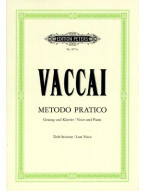 Nicola Vaccai: Metodo Pratico - Low Voice (noty na klavír, zpěv)
