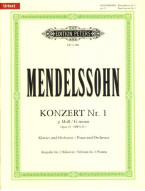 Felix Mendelssohn: Piano Concerto No.1 G minor Op. 25 (noty na čtyřruční klavír)