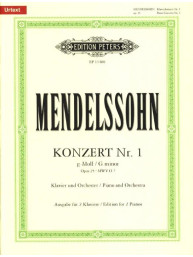 Felix Mendelssohn: Piano Concerto No.1 G minor Op. 25 (noty na čtyřruční klavír)