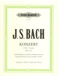 Johann Sebastian Bach: Concerto in A major BWV 1055 (noty na čtyřruční klavír)