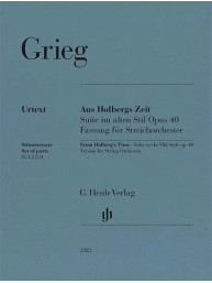 Edvard Grieg: From Holberg's Time op. 40 (noty pro smyčcový soubor, party)