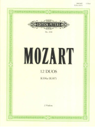 Wolfgang Amadeus Mozart: 12 Duos K496a/K487 (noty na housle)