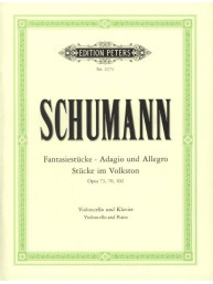 Robert Schumann: Fantasiestücke op. 73 / Adagio und Allegro op. 70 / Stücke im Volkston op. 102 (noty na violoncello, klavír)