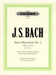 Johann Sebastian Bach: Suite (Ouverture) Nr. 2 h-Moll BWV 1067 (noty na příčnou flétnu, klavír)