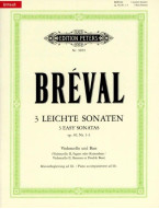 Jean-Baptiste Bréval: 3 Easy Sonatas Op.40 (noty na violoncello, klavír)
