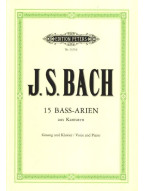 Johann Sebastian Bach: 15 Bass Arien aus Kantaten - Low Voice (noty na klavír, zpěv)
