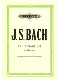 Johann Sebastian Bach: 15 Bass Arien aus Kantaten - Low Voice (noty na klavír, zpěv)