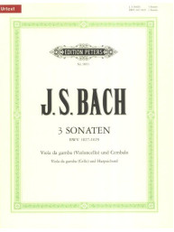 Johann Sebastian Bach: 3 Sonaten BWV 1027 1028 1029 (noty na violoncello, cembalo)
