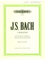 Johann Sebastian Bach: Drei Sonaten BWV 1027-1029 (noty na violu, klavír)