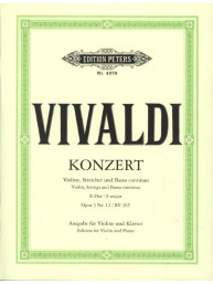 Antonio Vivaldi: Concerto In E Major Op. 3 No. 12 RV 265 (noty na housle, klavír)