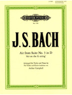 Johann Sebastian Bach: Air D major (noty na housle, klavír)