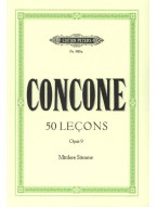 Giuseppe Concone: 50 Lecons op. 9 - Medium Voice (noty na klavír, zpěv)