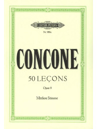 Giuseppe Concone: 50 Lecons op. 9 - Medium Voice (noty na klavír, zpěv)