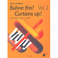Daniel Hellbach: Bühne Frei! Curtains Up! - 2 (noty na altovou zobcovou flétnu, klavír)(+audio)
