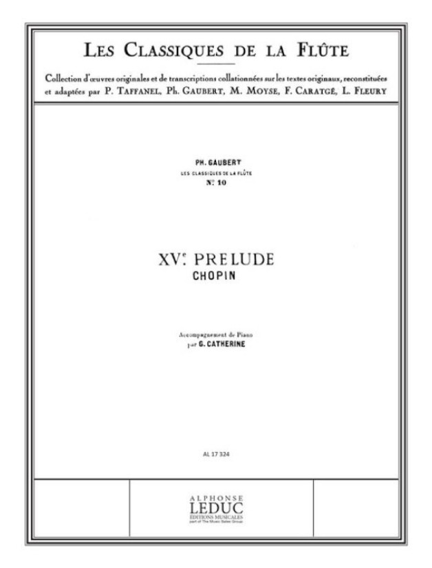Frédéric Chopin: Prelude No.15, Op.28 in D flat major (noty na příčnou flétnu, klavír)