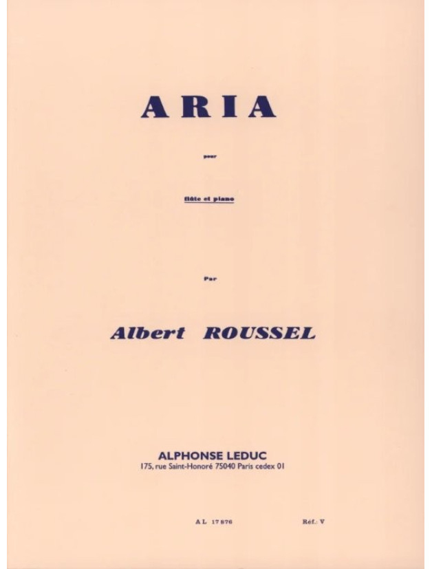 Albert Roussel: Aria (noty na příčnou flétnu, klavír)